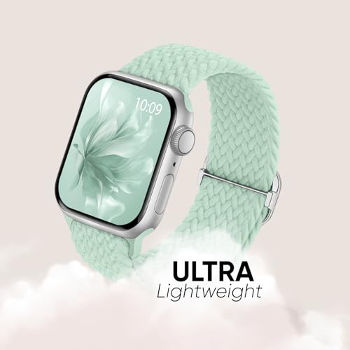Image of 6 Pack Braided Stretchy Bands Compatible with Apple Watch Band 38mm 40mm 41mm 42mm 44mm 45mm 46mm 49mm Women Men, Adjustable Nylon Solo Loop Elastic Straps for iWatch Series 11 10 9 8 7 6 5 4 SE Ultra
