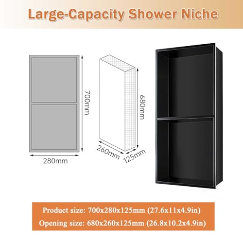 Niche de douche sans carrelage requis étagère double verticale - 8