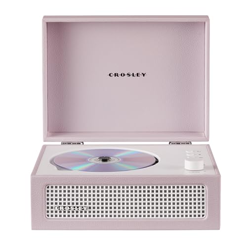 Image of Crosley CR3517A-AM Voyager Retro Portable CD Player with Stereo Bluetooth Speakers and FM Radio, Amythest