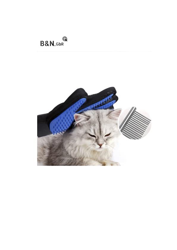 B&N_GbR Massage-Bürstenhandschuh für Katzen & Hunde I Handschuhbürste gegen Katzenhaare und Hundehaare I Hundehandschuh Bürste/Katzen Handschuh/Hunde Handschuh/Fellpflegehandschuh Katze