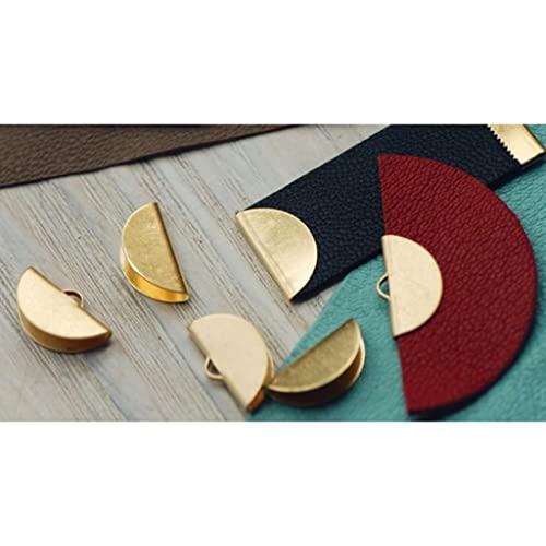 Tachiuwa 2x100pcs Half Round Ribbon End Clip Clamp Cord Cap Tip, Silver, 2 Pcs