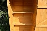 Mucola Gerätehaus mit 2 integrierten Regalböden 79x49x190 cm Geräteschuppen Gartenschrank aus Holz Geräteschrank Gartenhaus Gartengerätehaus