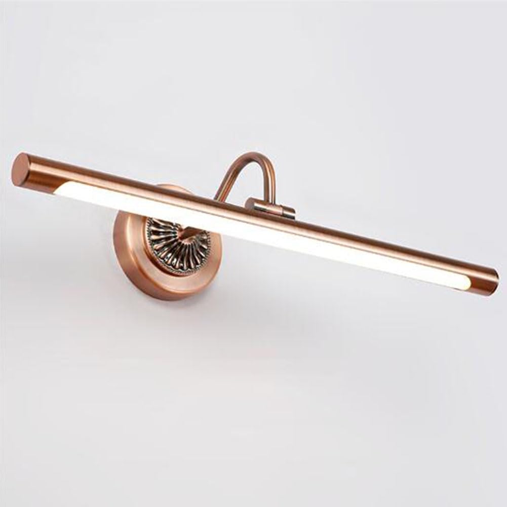 Lampada da Tavolo Vintage a LED Bagno Luce Specchio Metallo Ruotabile a 180° Applique Antico Impermeabile Dimmerabile 3000k/4500k/6000k Lampada da Parete Orientabile Arco Braccio Luce Immagine