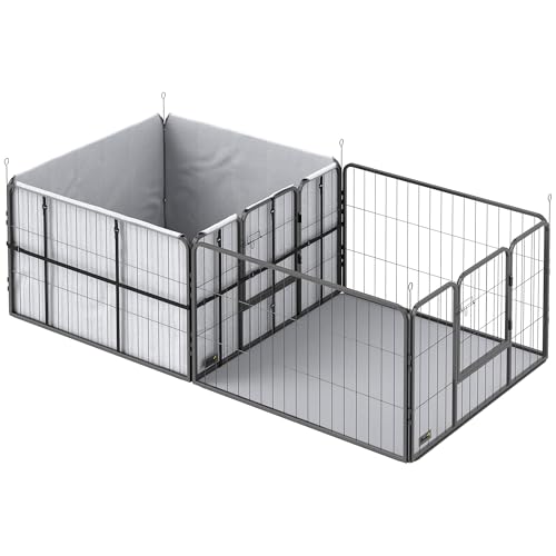 PawHut Whelping Box for Dogs Puppies 7 Panel Dog Playpen for Medium Dogs