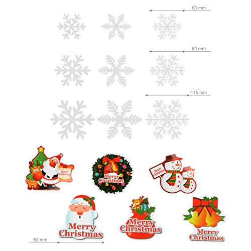 Naler 96 sneeuwvlokken raamdecoratie, afneembare raamdecoratie, statisch hechtende pvc-stickers, winterdecoratie - Image 3