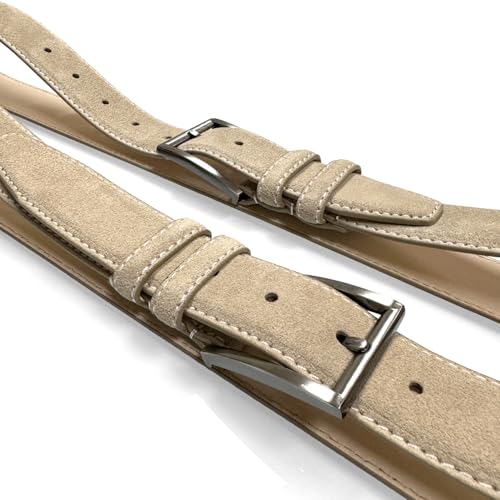 Image of Men's Belt Suede Full Leather Belt Casual Dress Leather Belt 1-3 /8 inch(35mm) Wide, Multi-Style Options