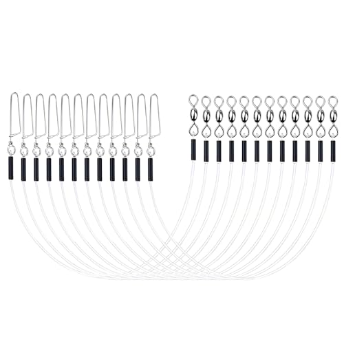 FeiYeup Fluorocarbon Fishing Leader Fluorocarbon Set for Saltwater/Freshwater Fishing Leader Line with Swivels