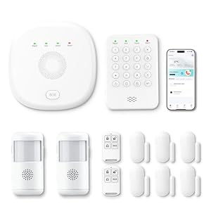 PGST Home Security Systems 12-Piece Kit (Newest Model),WiFi+GSM/4G with Mobile App Control and Alerts Wireless Smart Home or Business Security System,No Monthly Fees,Works with Alexa, Smart Life/Tuya