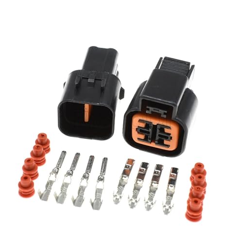 ImBros 1-20Set PB625-04027 PB621-04020 KUM 090 Type 4 Pin Male Female O2 O/y-gen Sensor Downstream Upstream Connector Plug (Color : Male Female, Size : 20Sets)