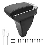 Car Armrest Box for Toyota bB Scion xB xA 2004-2006 Auto Accessories 7USB Storage Center Console Double-Layer Armrest Organizer Box with Cup Holder (Black Thread)
