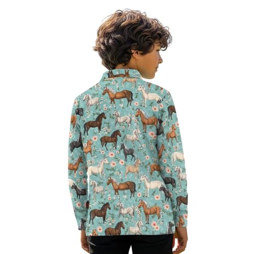 WELLFLYHOM Boys Shirt 3-16 Long Sleeve Golf Top Collared School Uniform Novelty Graphic Activewear for Gym Tennis Running2