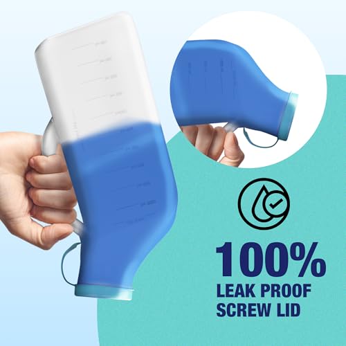 Denus 1000 ml Leak & Smell Proof Urine Bottles Male Spill Proof. Special Male Urine Bottle with Soft Edges, Glowing Lid. Portable Male Urinal Bottles for Men, for Hospitals, Travel & Emergency - Image 5