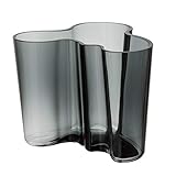 spülmaschinengeeignet Iittala Alvar Aalto Vasen, Glas, Grau, 12 x 15 x 12 cm