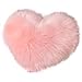 HANDKEI Love Pillow, Heart-Shaped Long Plush, Pink Imitation Wool, Living Room Sofa, Cute Cushion, Bedside Cushion (Pink, 11.81 inch X 15.74 inch)