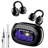 Kentfaith AI Écouteur Traducteur Instantané 150 langues et 16 langues hors ligne, 6 modes, Bluetooth 6.0, Écouteurs à Clip Avec Étui de Chargement à Écran Tactile Pour Voyage   Noir