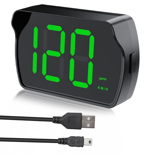 Digital GPS Speedometer Car MPH HUD, Heads up display, Real-Time Speedometer Car Suitable for Truck, SUV, Motorcycle, USB Plug & Play, LED Large Font - Clear & Accurate (MPH+KMH)