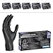 Produktbild 1000 Stück (10x100) ARNOMED Einweghandschuhe Schwarz, Einmalhandschuhe XL, Nitril Handschuhe Einweg, Nitrilhandschuhe puderfrei, Gummihandschuhe Einweg, Schutzhandschuhe Nitril in XS, S, M, L, XL, XXL