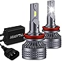Asasytal H11 H8 H9 LED Bulbs, 400% Brighter LED Lights, 50,000Hrs Lifespan, 6000K Super Bright Xenon White LED Headlight Bulb, Pack of 2
