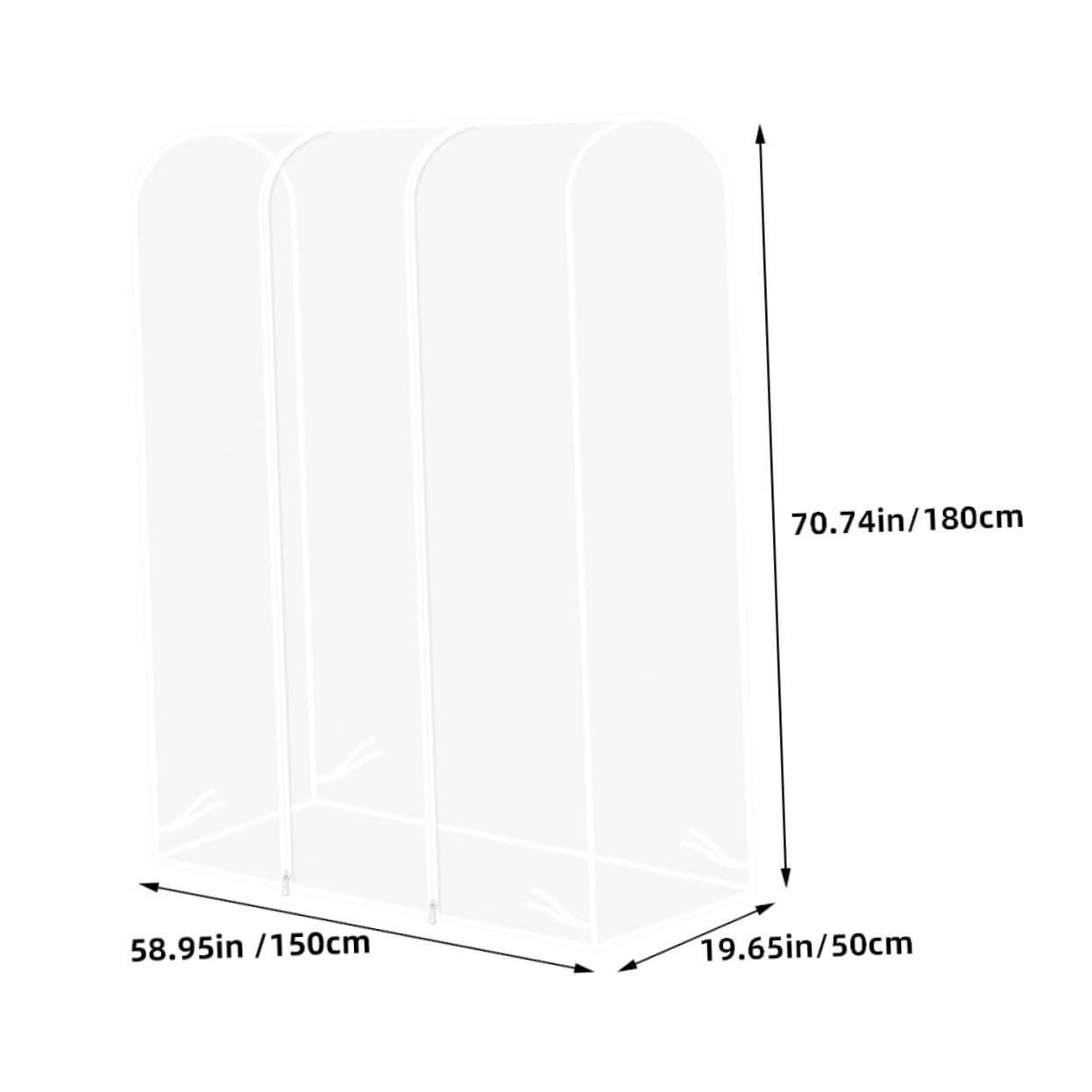 ERINGOGO Funda Transparente para Perchero Protector de Ropa Funda para Ropa para Perchero Colgante Material Resistente Uso Armario