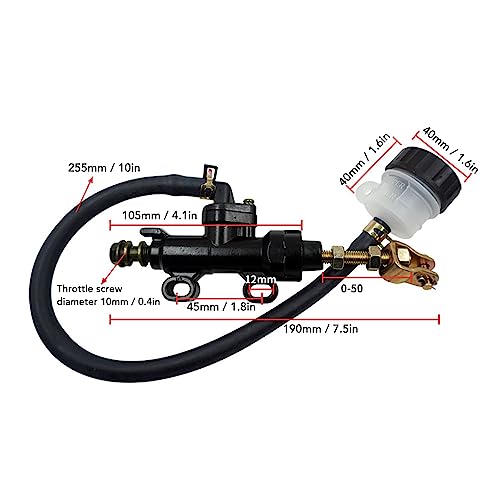 Tomotato Motorrad Bremspumpe, Universal Hauptbremszylinder der Motorrad Hinterrad Bremspumpe für die Meisten Motorräder Dirt Bike ATV Fahrrad