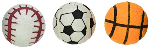 Multipet 3 Piece Sport Tennis Ball Value Pack In Mesh Rope Dog Toys #TOP17
