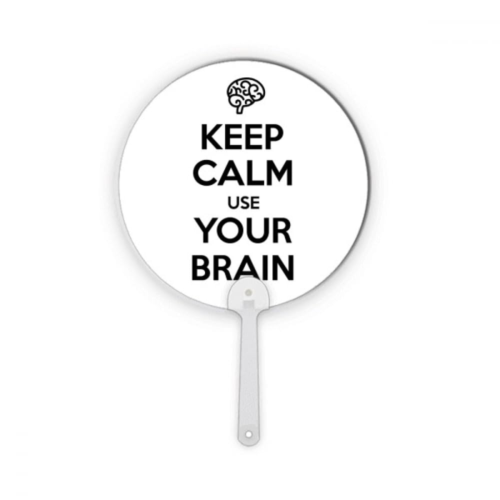 Éventail rond en plastique Keep Calm, ventilateur manuel rigide et original