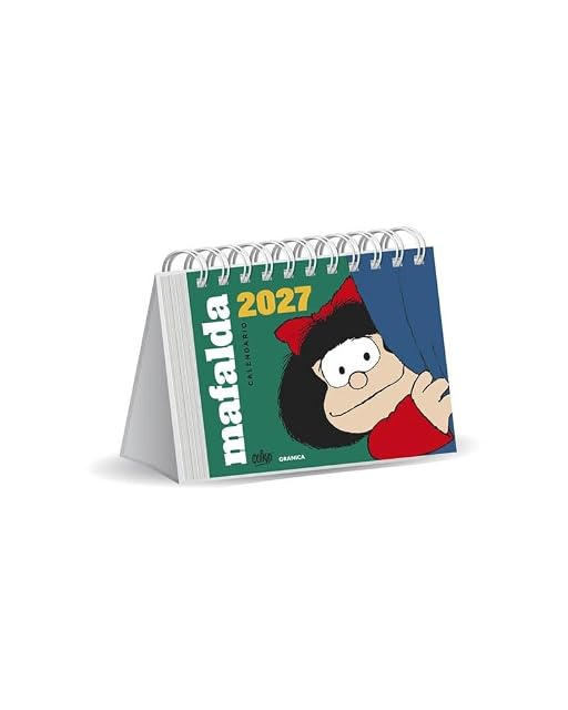 Portada de Calendario 2027 Mafalda Escritorio verde sin caja