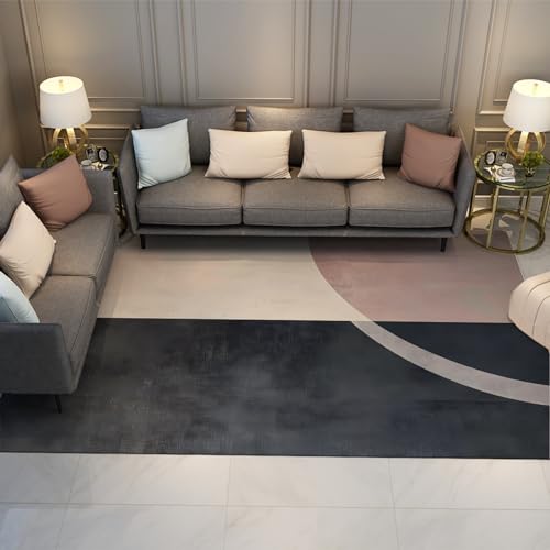 Tapis de chambre garçon résistant et doux géométrie noire - 2