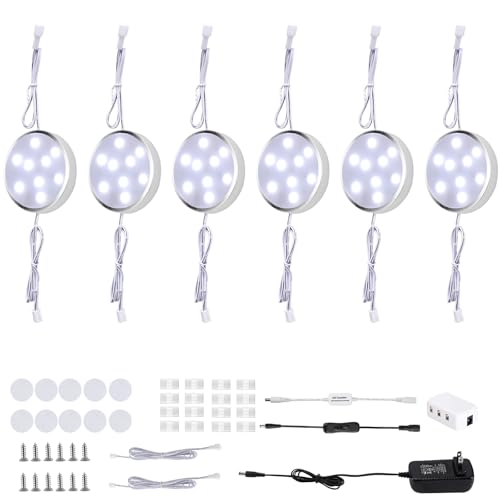 LED Under Cabinet Lighting Kit 6-Pack with Touch Dimmer