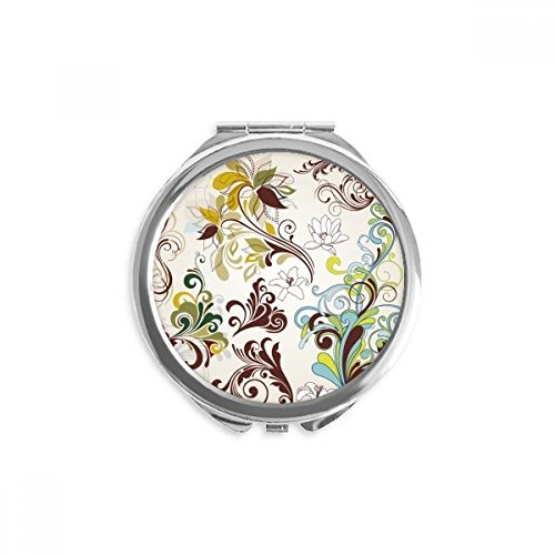 Miroir de poche fait main art floral coloré accessoire chic