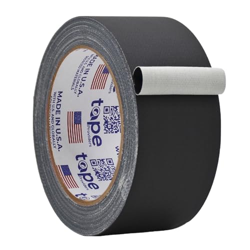 Image of WOD GTC12 Gaffer Tape, Black Low Gloss Finish Film, 2 inch x 60 ft. (Pack of 24) Residue Free, Non Reflective Cloth Fabric, Secure Cords, Water Resistant, Photography, Filming Backdrop
