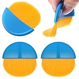 Boao 4 Pieces Brush Applicator Diamond Painting Brush Accessories Tools, Artist Drawing Flat Paintbrush for DIY Gesso, Varnishes, Oil Paint, Acrylic Painting, Watercolor(Blue and Gold)