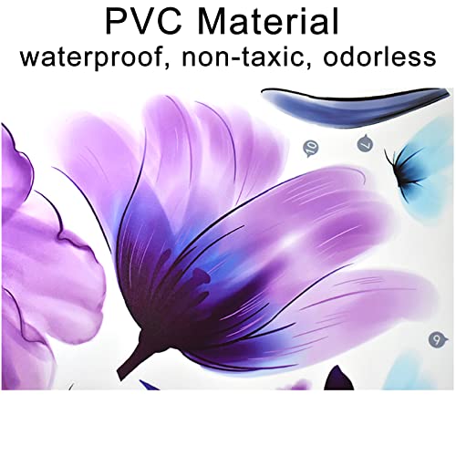 Pinenjoy Tulip Wall Decals Flower And Colorful Butterfly Wall Sticker Purple Floral Art Wall Clings 25.2X35.43Inch Removable Diy Vinyl Stickers For Living Room Bedroom Tv Sofa Background Decoration #TOP2