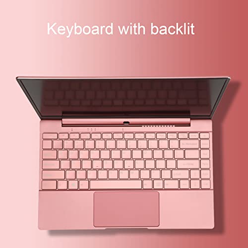 Yoidesu 14" Thin And Light Laptop, 2K Ips Hd Dispaly Pink Laptop Computer, For Intel N5095Cpu For Intel Uhd Graphics For Windows 11, 2.4G 5G Wifi Backlit Keyboard Webcam 6000Mah Battery(8+128G) #TOP3