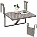 INTERBUILD Toronto Mesa de terraza Plegable para balcón Ajustable FSC Madera de Acacia Color Gris Oscuro 70 x 60 CM