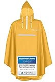 CYCLEHERO Premium Regenponcho Fahrrad SEHR GUT GETESTET - Wasserdicht mit Reflektoren und Sichtfenster - Fahrrad Regenbekleidung als Regenponcho Damen, Regenponcho Herren, Regencape Fahrrad