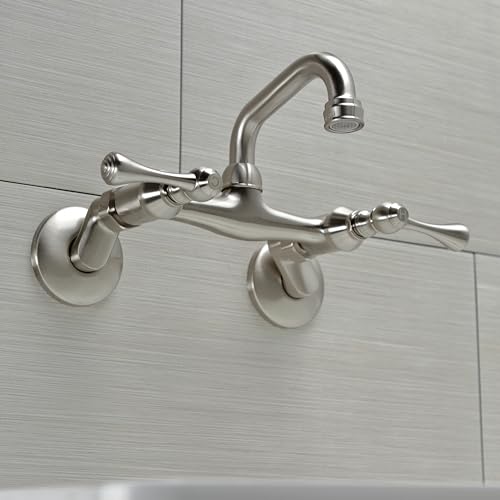 Robinet mural Kingston Brass KS312SN nickel brossé double commande - 4
