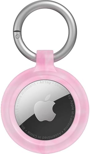 OtterBox AirTags Holder for AirTag, Shockproof, Drop Proof, Ultra-Slim, Rugged, Protective Thin Case for Apple AirTags, Includes Two Carabiners, Teaberry