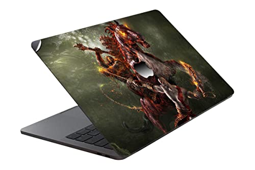 Image of GADGETS WRAP Printed Vinyl Top Only Skin Sticker Decal for Apple MacBook 13 inch Pro Non Retina - Horse with FIRE