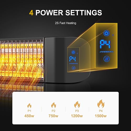 Pasapair Electric Patio Heater - Smart Infrared Indoor Heater 24H Timer with APP Control - Wall Mounted Outdoor Heater for Patio Garage - IP65 CSA Certified by pasapair - Image 4