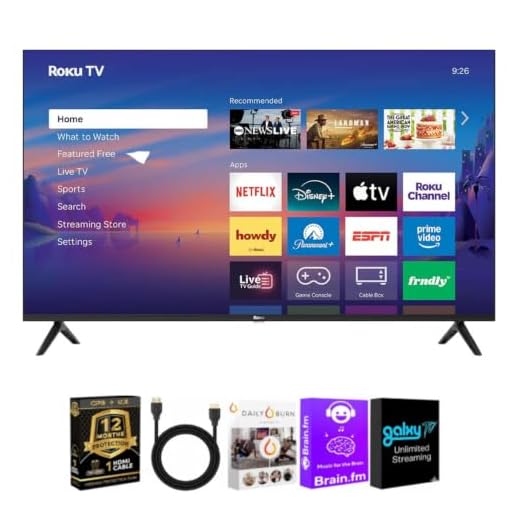 Roku Select Series 4K QLED Smart TV Bundle with HDMI & CPS Plan (55)
