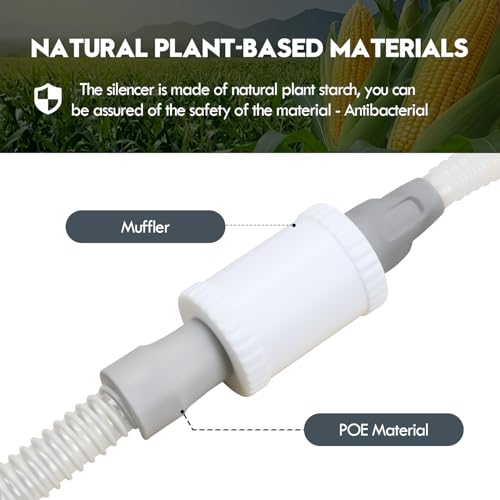 Image of CPAP Muffler for AirMini - Compatible with Transcend Travel and ResMed AirMini CPAP Machines. Includes CPAP Hose Adapter and Noise-Absorbing Sponge to Effectively Reduce White Noise for Quieter Sleep