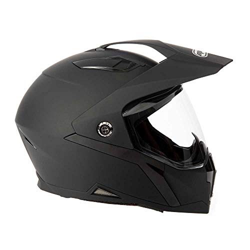 Mmg Dual Sport Off Road Motorcycle Full Face Helmet Dirt Bike Atv Flip-Up Visor (Model 23) - Matte Black, Medium #TOP1