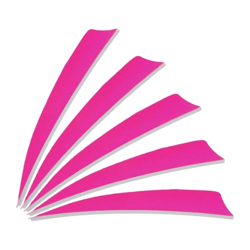 PATIKIL Arrows Vanes 4 Inch, 25 Pack Right Wing Arrow Feather Turkey Fletching Archery Accessories for DIY Target Shooting Hunting, Fuchsia