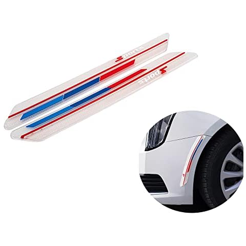 2pcs Universal Car Bumper Corner Rubber Strip Anti-rub Protector Guards Parts(white) Cover