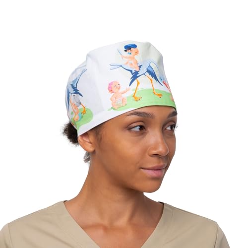 Image of Hats for Women and Mens Caps with Sweatband Adjustable Tie Back Working Cap Cotton One Size Unisex Skull Cap Cute Cat Print