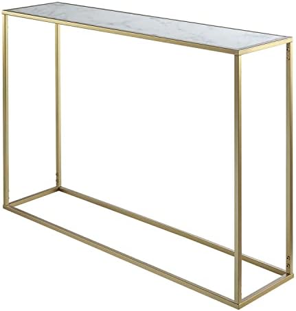 Convenience Concepts Gold Coast Faux Marble Console Table, Gold / Faux Marble