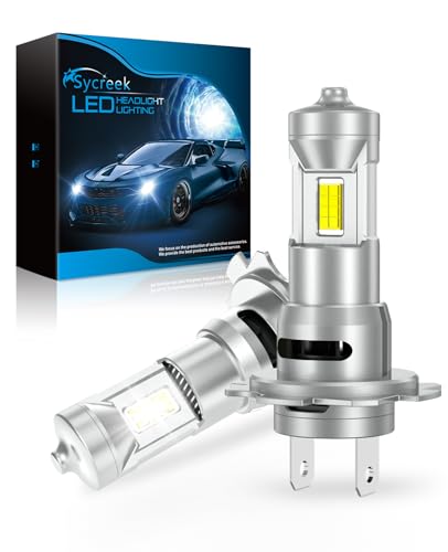 Sycreek H7 LED, 30000LM 6500K Blanco, Bombilla LED H7 600% Brillante, Mini Formato 1:1, Plug and Play, Lámpara para Faros de Coche y Moto