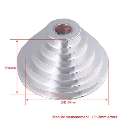 25mm Bore 54mm-150mm Outter Dia Aluminum 5 Slot A Type V-Shaped Pagoda Pulley 5 Step Pulley Belt 12.7mm Belt Width