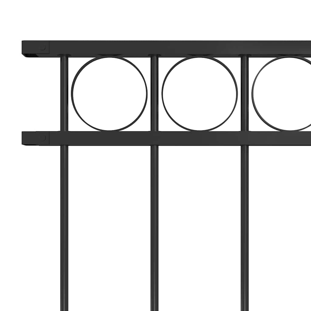 Elemento de valla Assen, 170 x 150 cm, valla de jardín de acero pulverizado, protección visual estable con arco redondo para jardín, terraza y patio, color negro